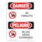 Signmission Safety Sign, OSHA Danger, 7" Height, No Forklifts Bilingual Spanish OS-DS-D-57-VS-1467 - alternate 1